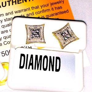 Real diamond earrings for men, stunning rare design, biggest sale of the year!